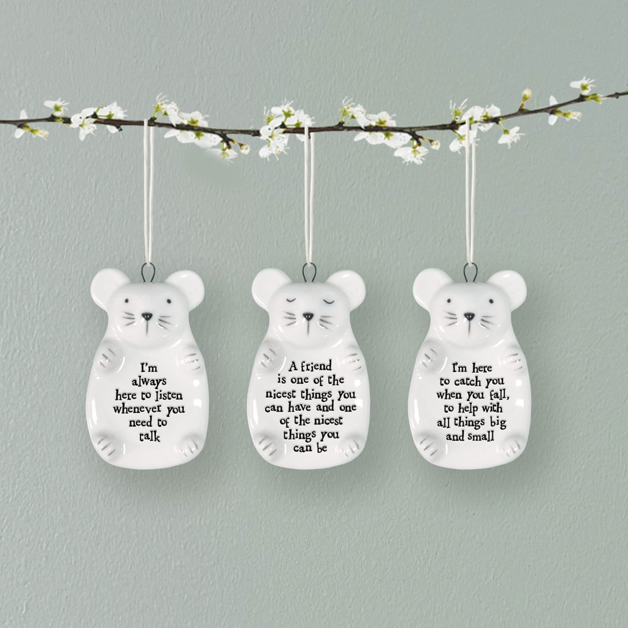 East of India Mouse Hanging Decoration - I'm Here to Catch You When You Fall