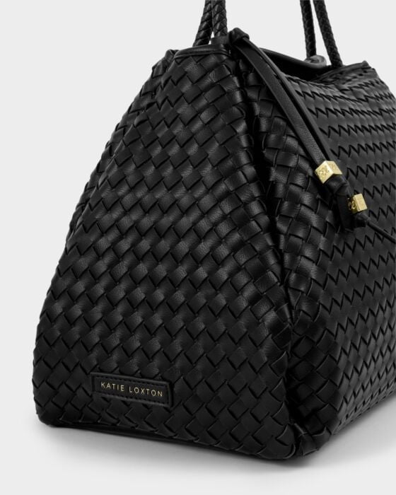 Katie Loxton Nova Woven Large Shoulder Bag - Black