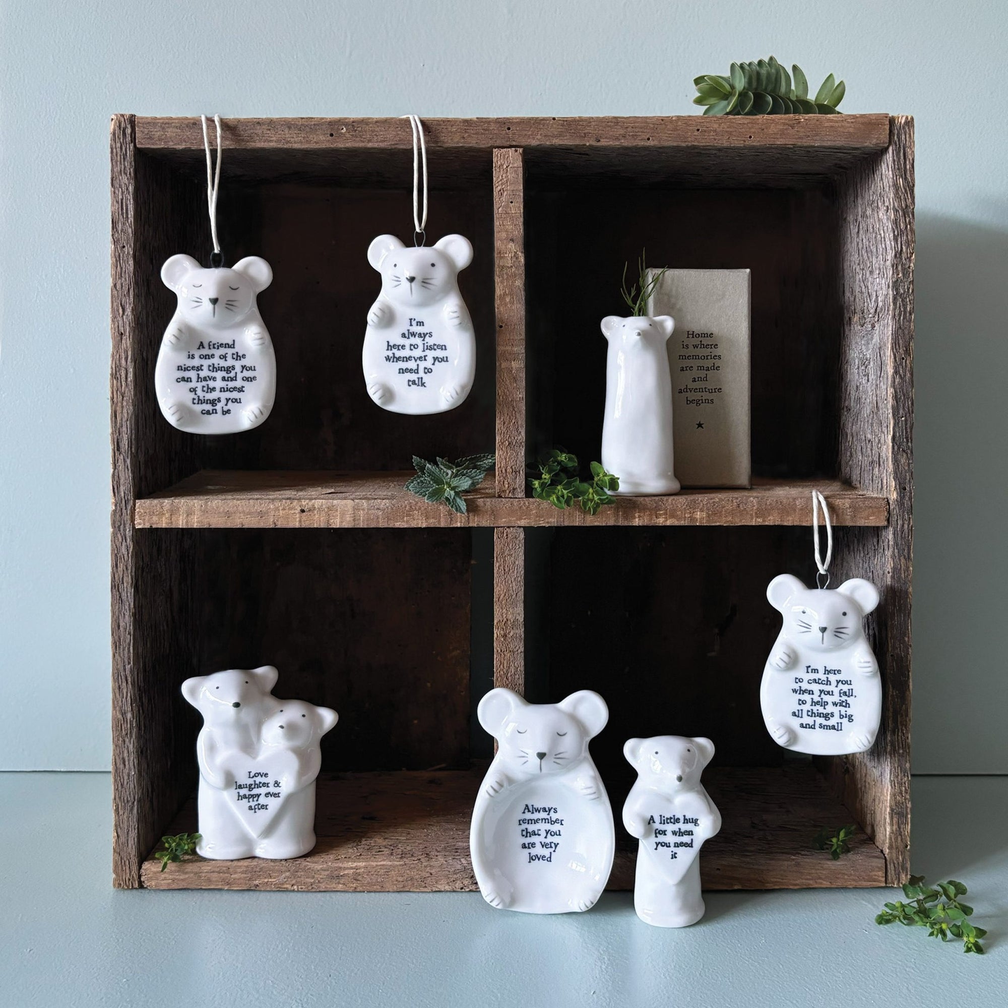 East of India Mouse Hanging Decoration - I'm Here to Catch You When You Fall