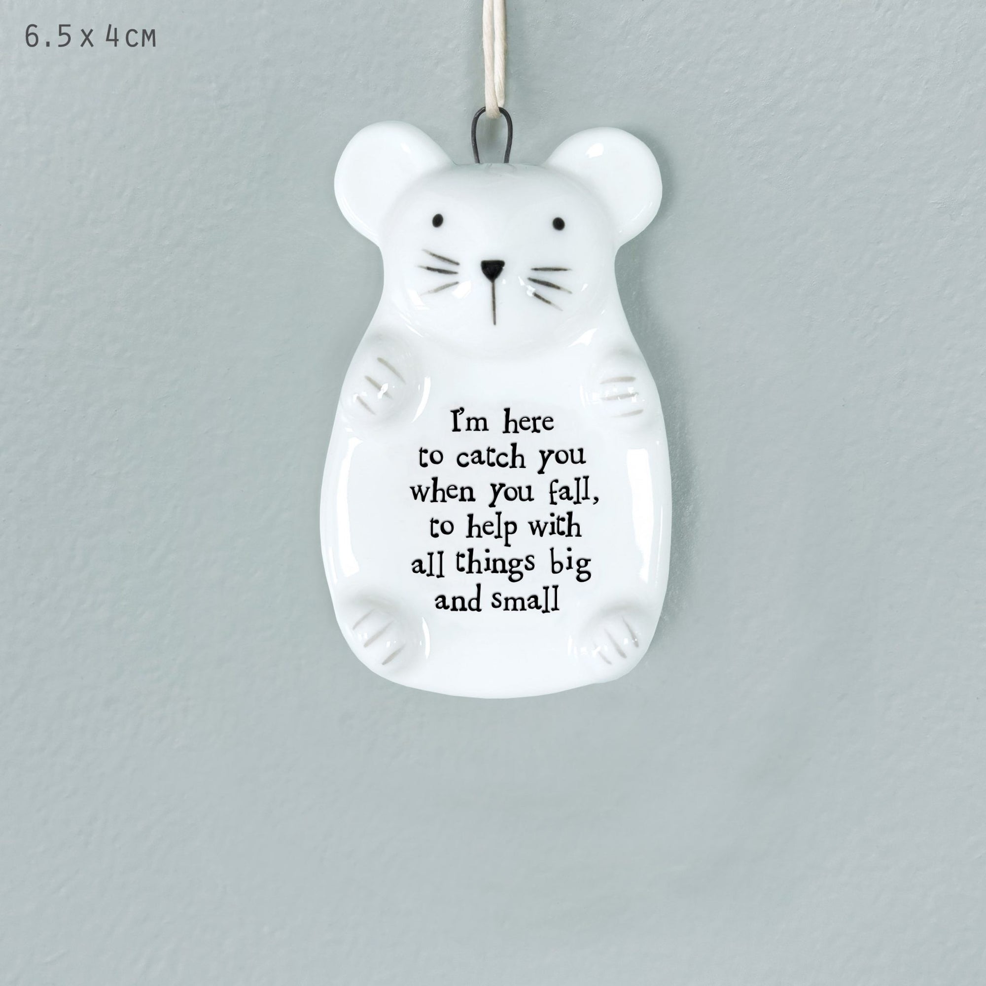 East of India Mouse Hanging Decoration - I'm Here to Catch You When You Fall