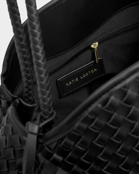 Katie Loxton Nova Woven Large Shoulder Bag - Black