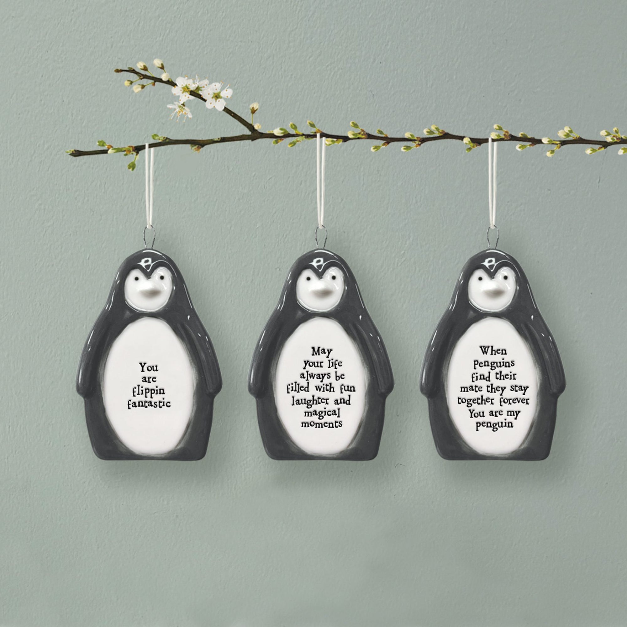 East of India Penguin Hanging Decoration - When Penguins Find a Mate