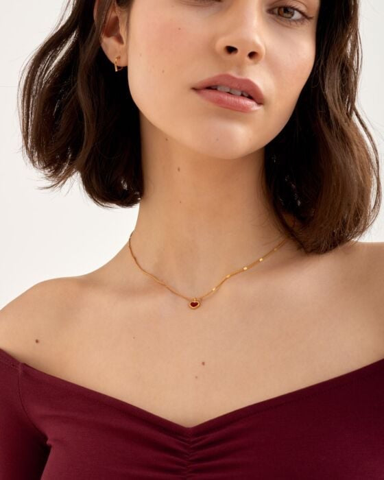 Katie Loxton Waterproof Jewellery - Rouge Heart - Gold Dainty Chain Necklace