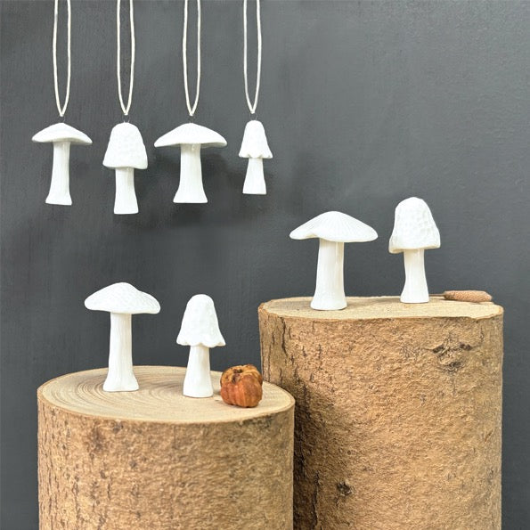 East of India Small Porcelain Mushroom Hanging Parasol Decoration