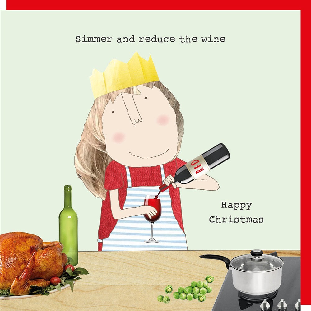 Rosie Made A Thing - Reduce Wine - Blank Christmas Card