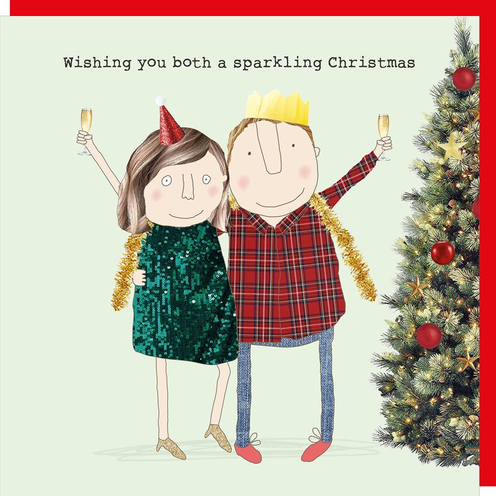 Rosie Made A Thing - Both Sparkling - Blank Christmas Card