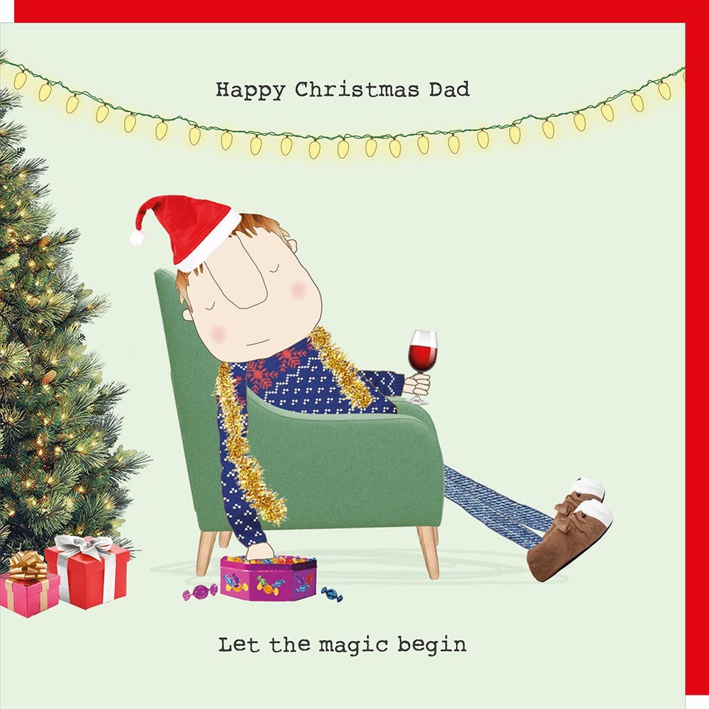 Rosie Made A Thing - Dad Magic Begin - Blank Christmas Card