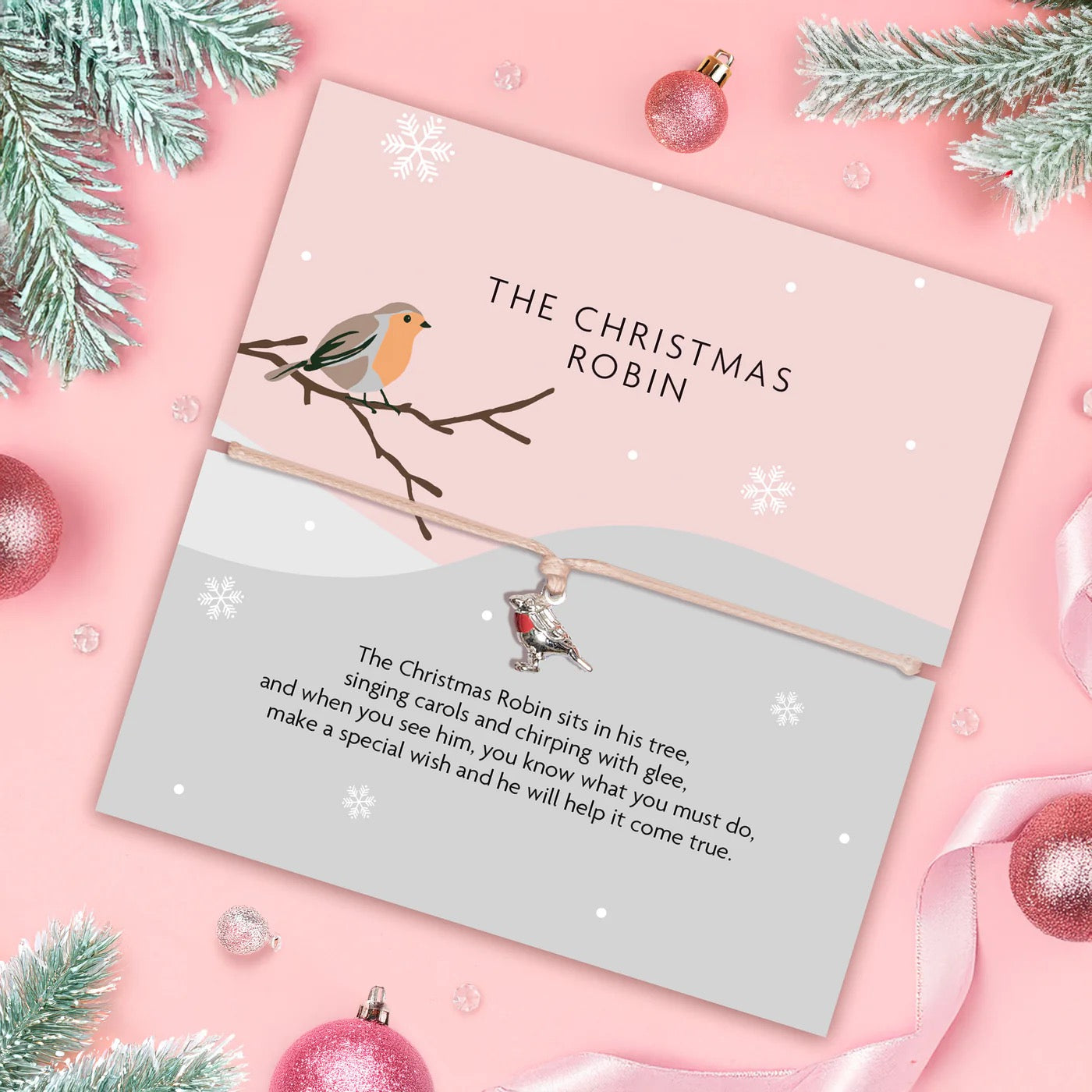 Letterbox Love - The Christmas Robin - BOXED Cord Bracelet