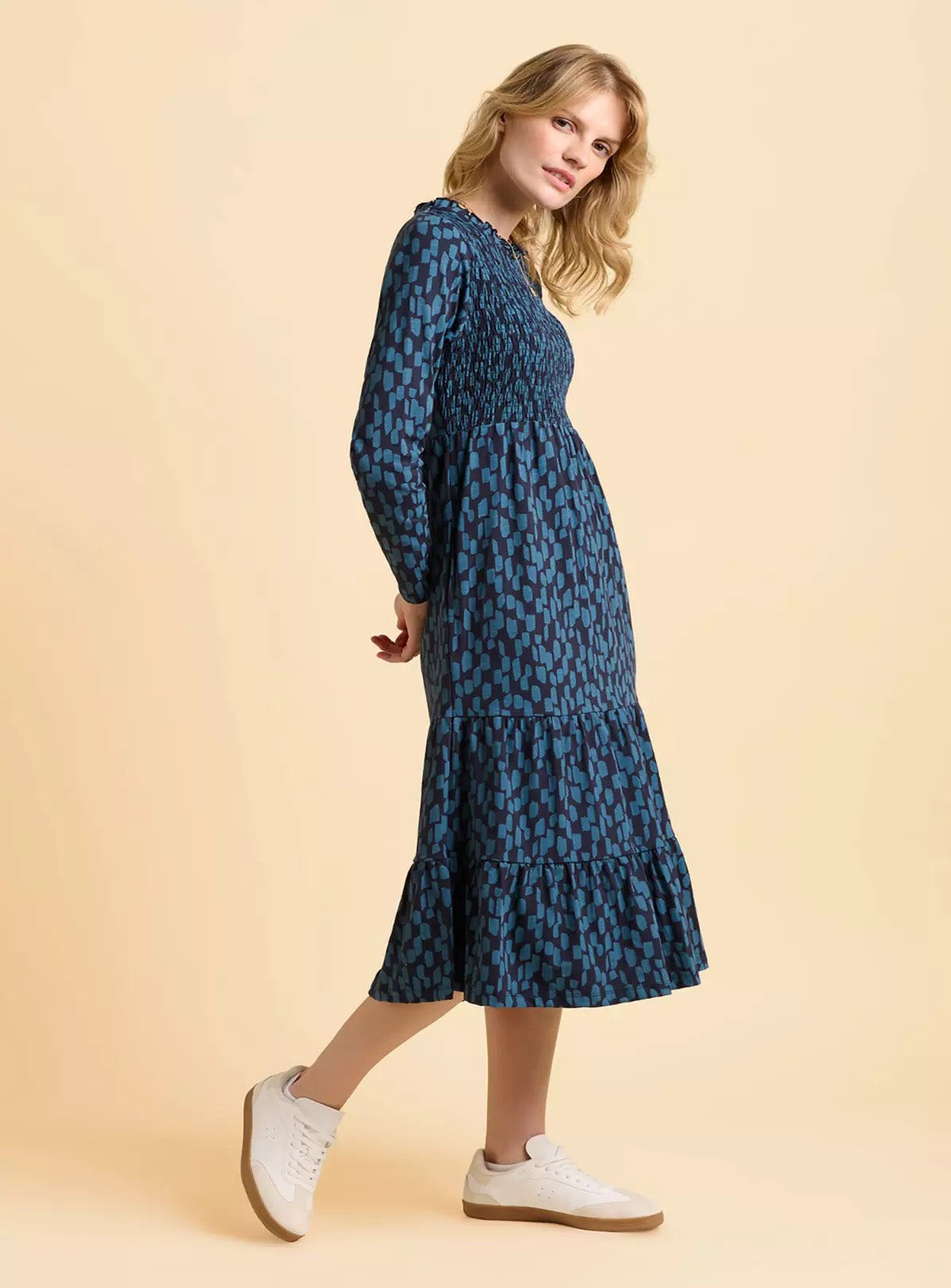 Brakeburn Cay Midi Tiered Dress - Blue