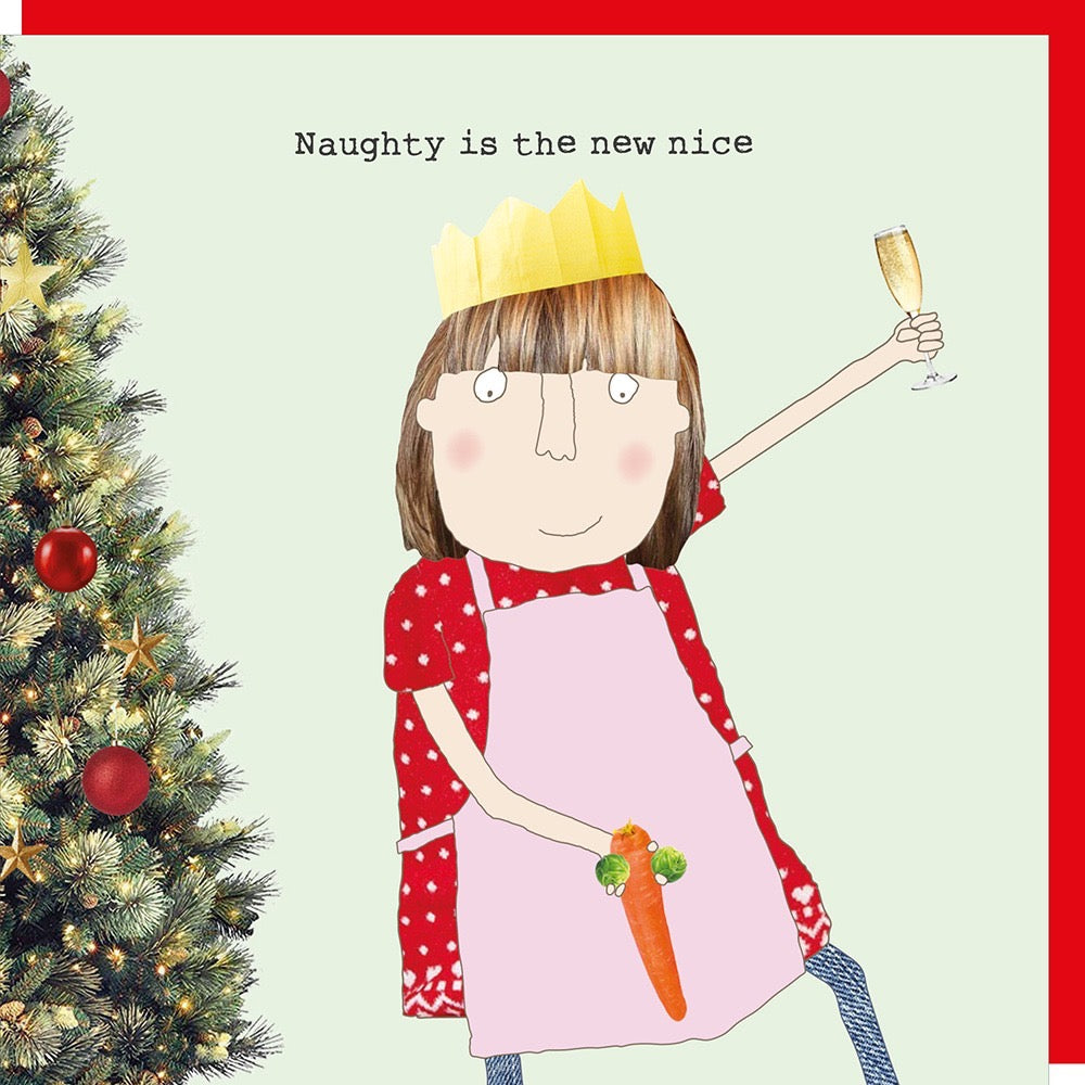 Rosie Made A Thing - Naughty - Blank Christmas Card