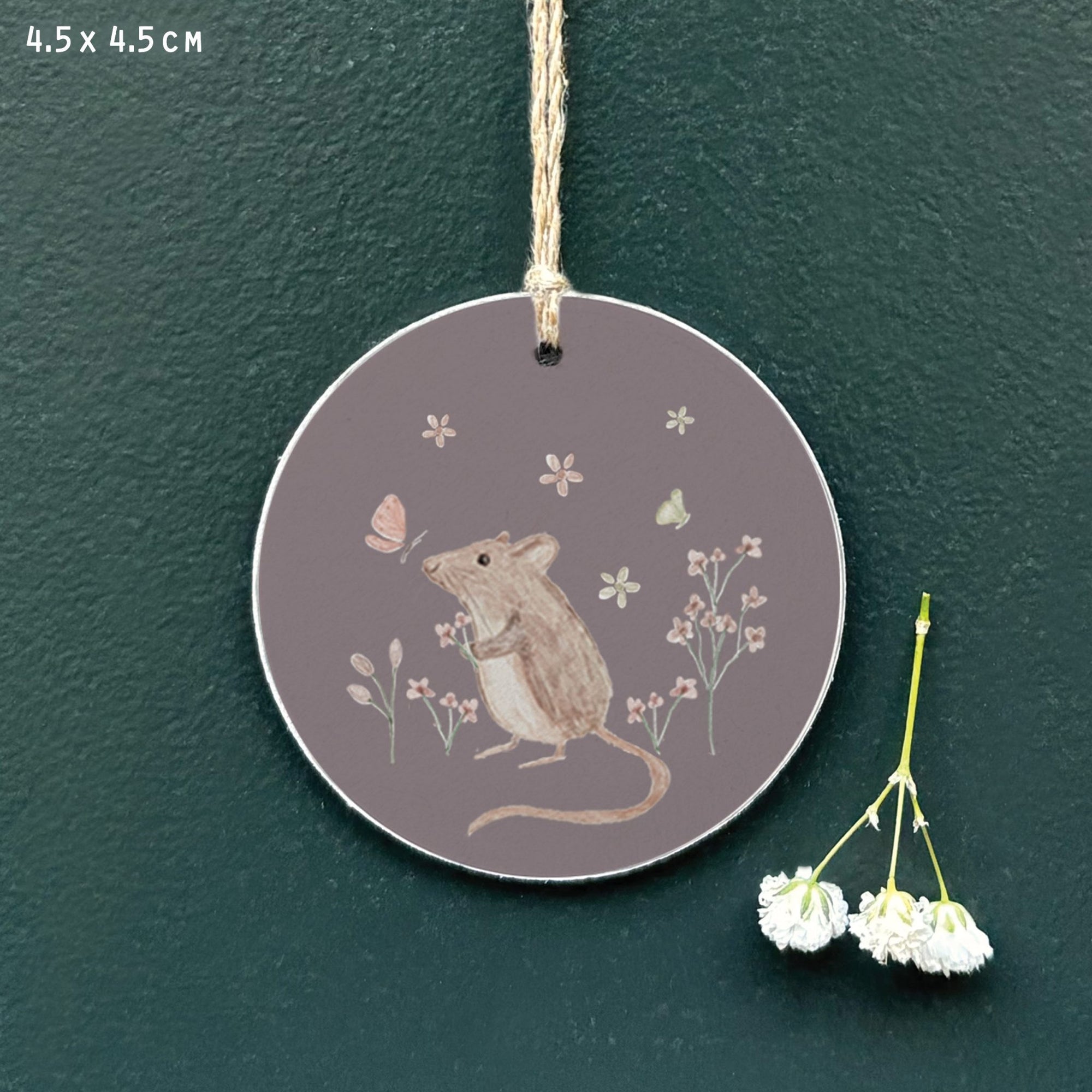 East of India Round Gift Tag - Meadow Friend - Mouse