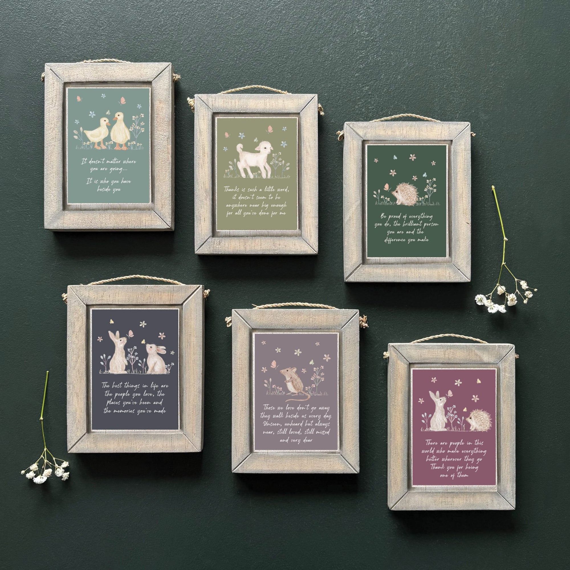 East of India Wooden Picture - Meadow Friends - Rabbit