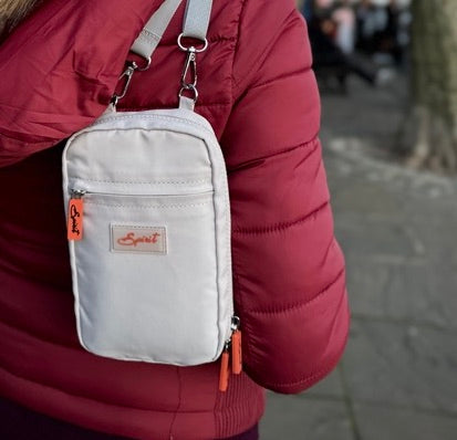Spirit - Ashton Eco Lightweight Phone Crossbody Handbag - Cool Stone/Orange