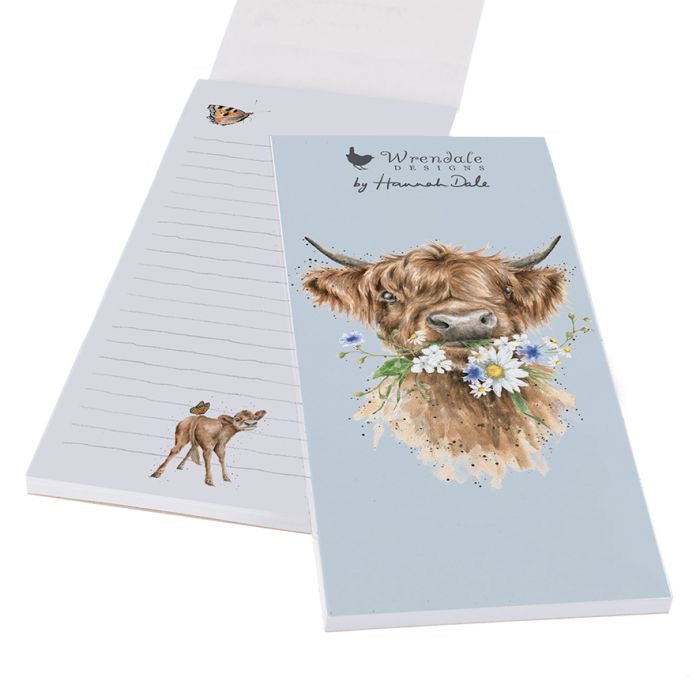 'Daisy Coo' Highland Cow Magnetic Shopping Pad - Wrendale Designs
