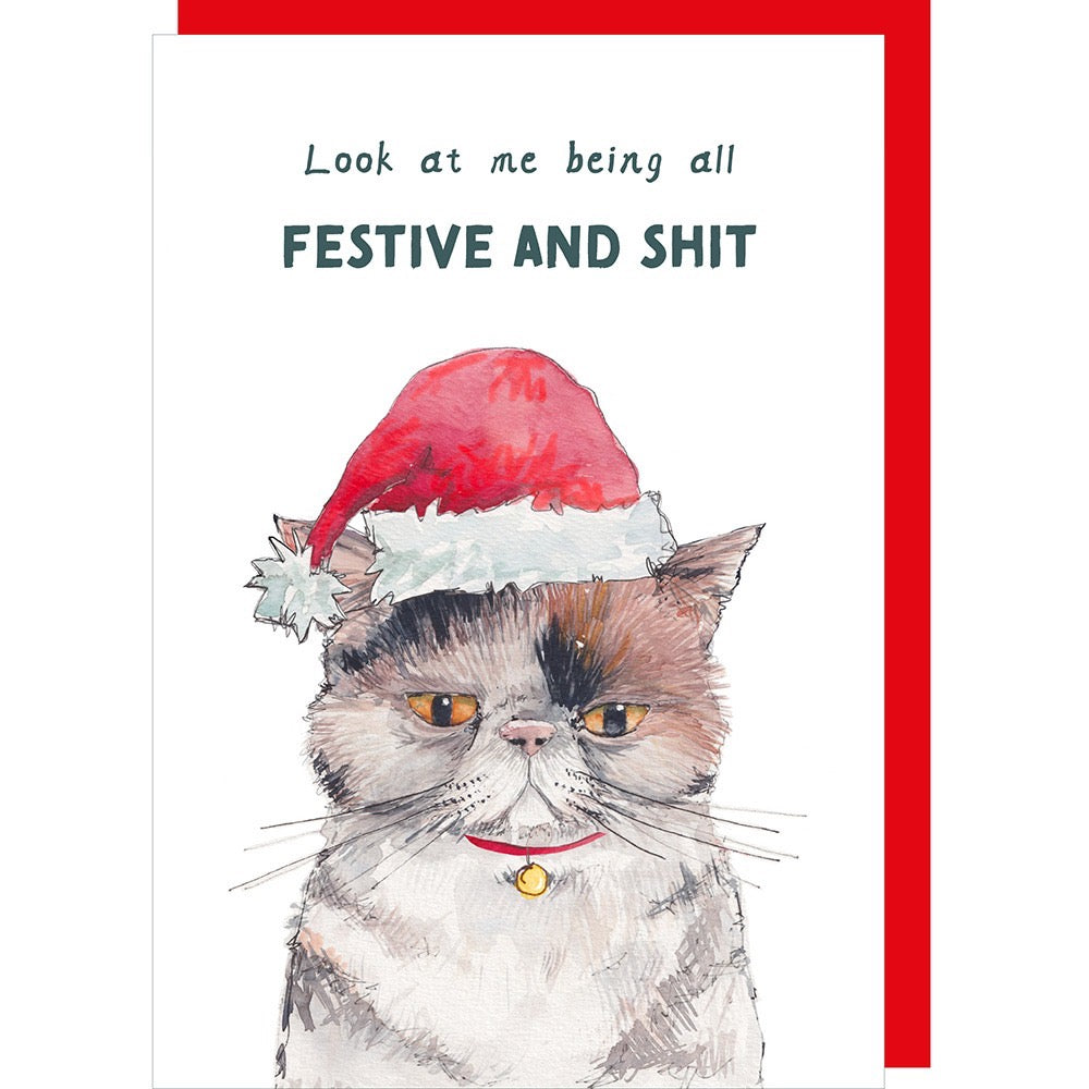 Rosie Made A Thing - Look At Me Festive (Cat) - Christmas Card