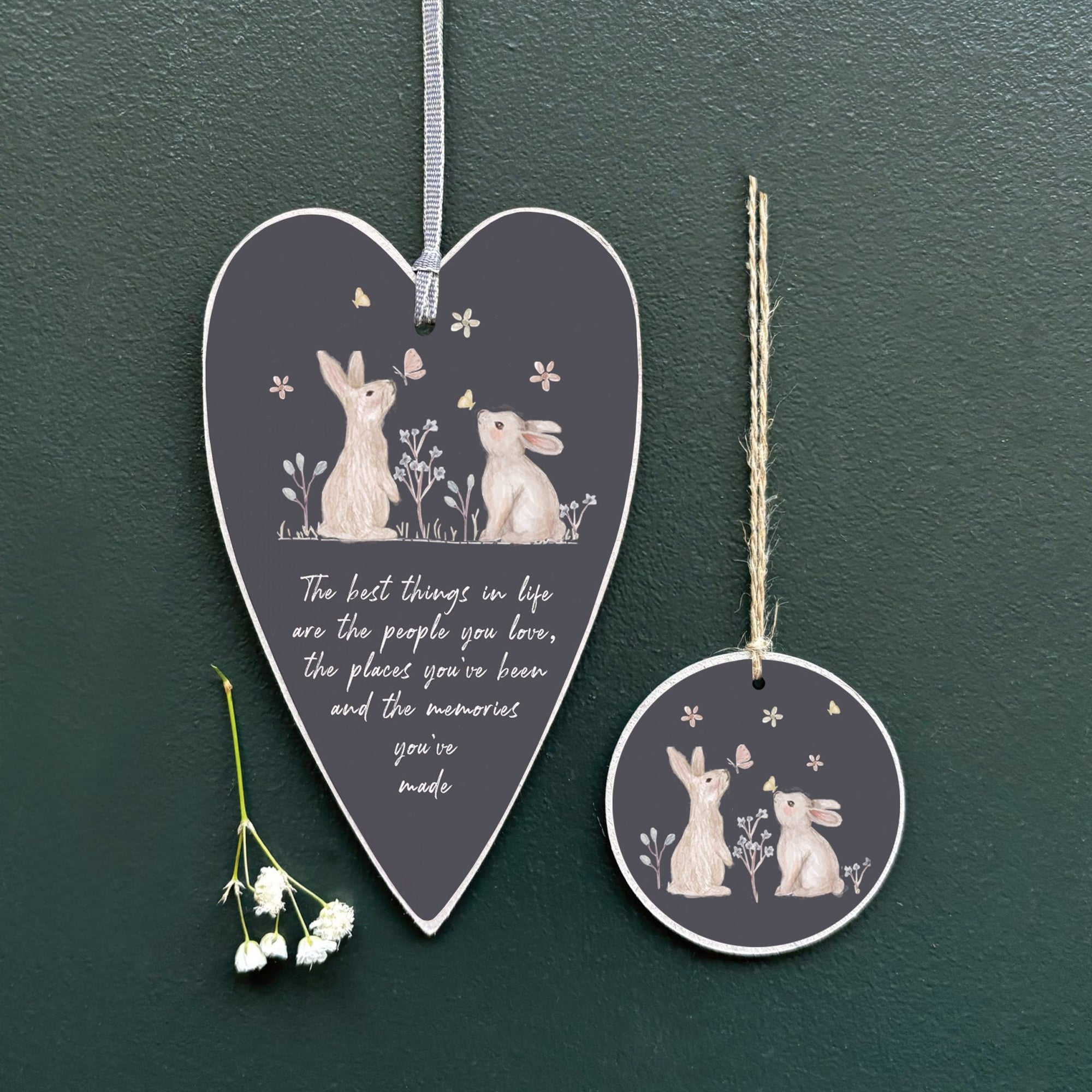 East of India Round Gift Tag - Meadow Friend - Rabbit