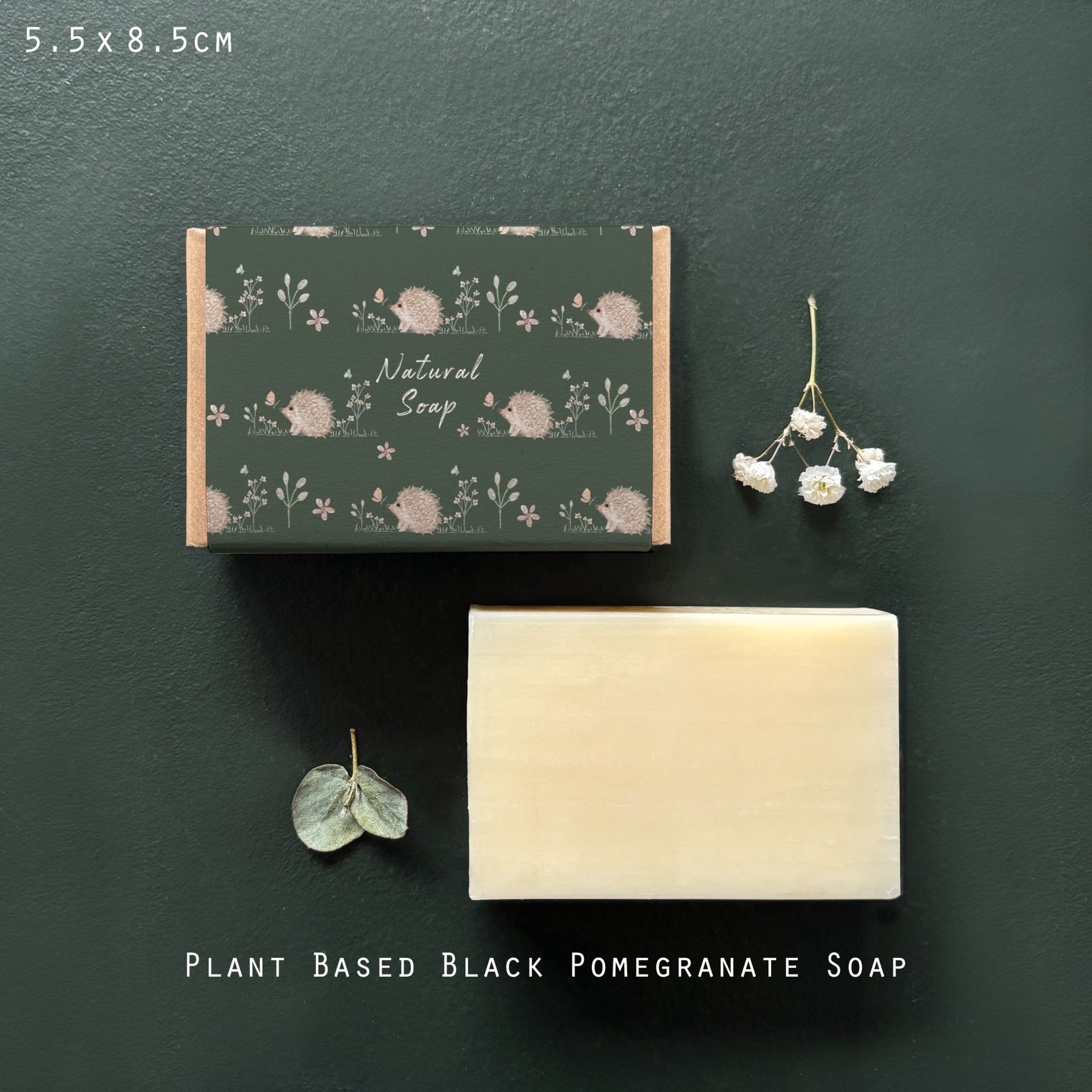 East of India Boxed Soap - Meadow Friends - Hedgehog - Black Pomegranate