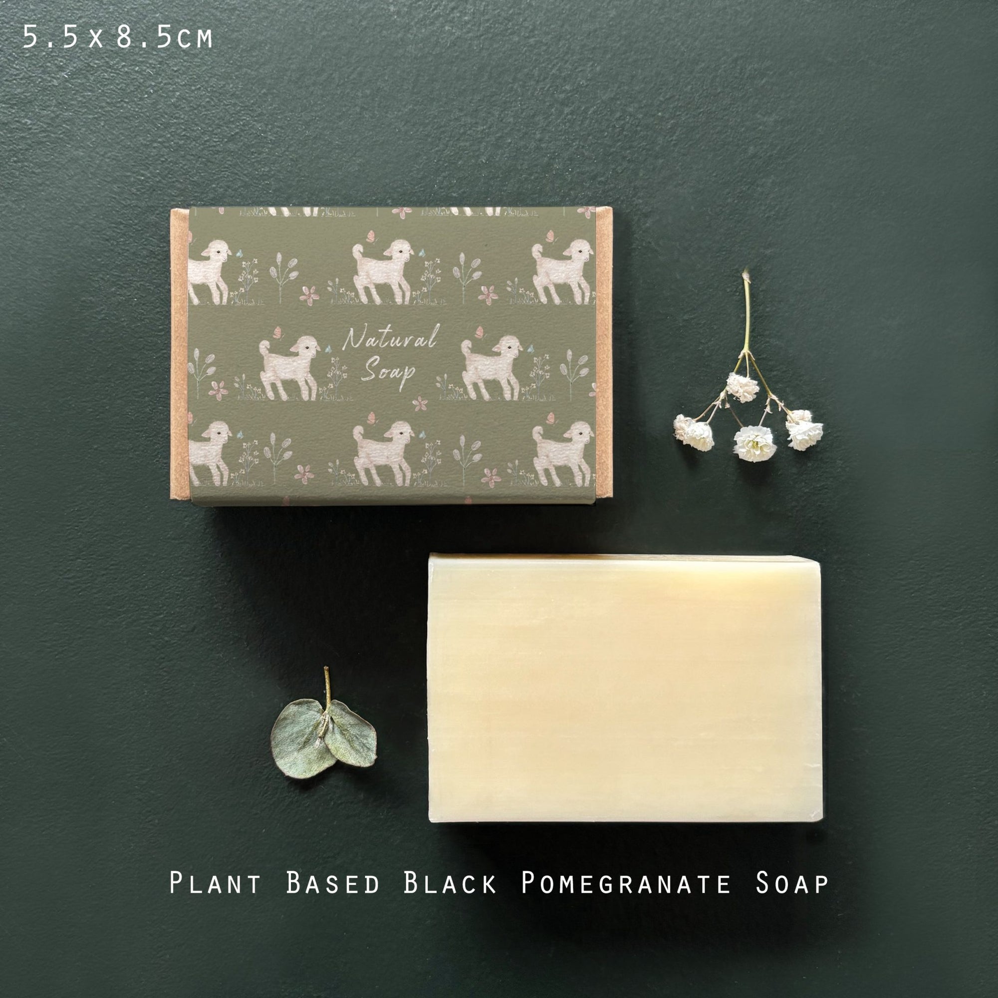 East of India Boxed Soap - Meadow Friends - Lamb - Black Pomegranate