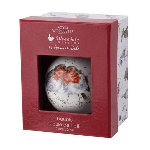 Wrendale 'Snuggled Up' Robin Christmas Bauble - Gift Boxed