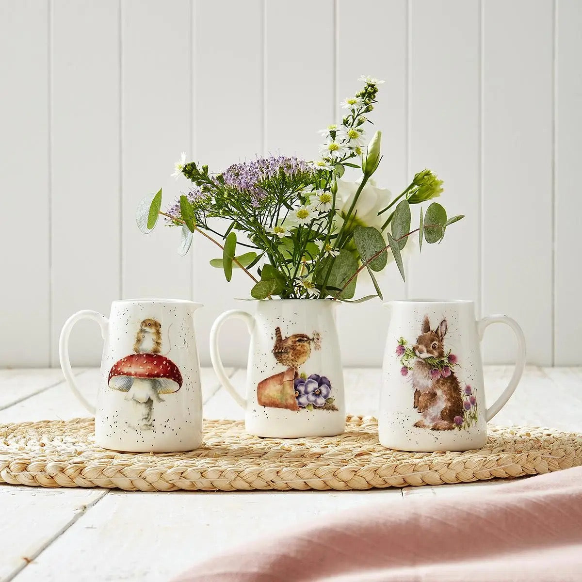 'Pottering About" Wren Tiny Posy Jug - Wrendale Designs