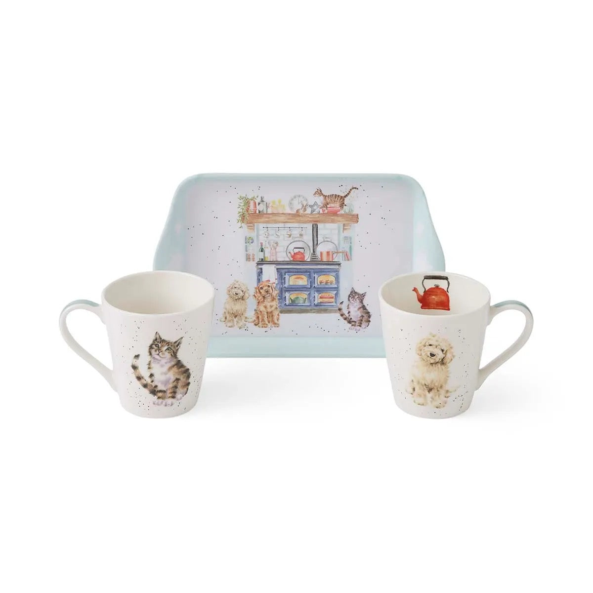 Wrendale Country Kitchen Dog & Cat Mug & Tray Gift Set