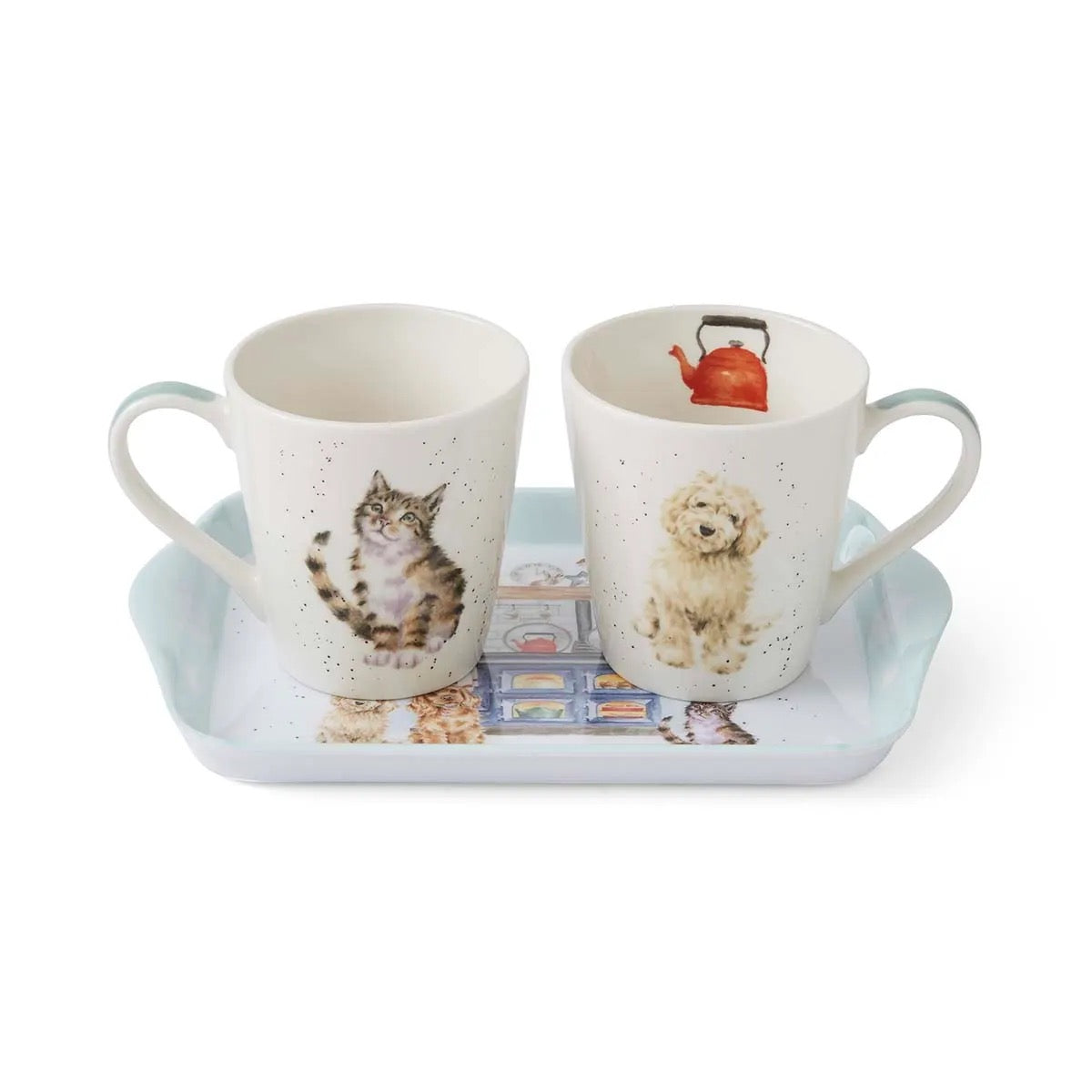 Wrendale Country Kitchen Dog & Cat Mug & Tray Gift Set