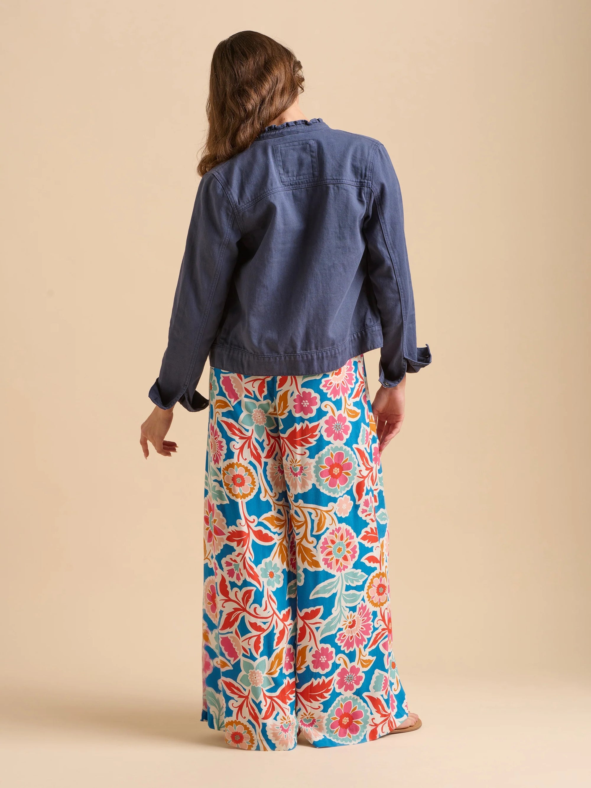 Brakeburn Navy Ruffle Neck Jacket