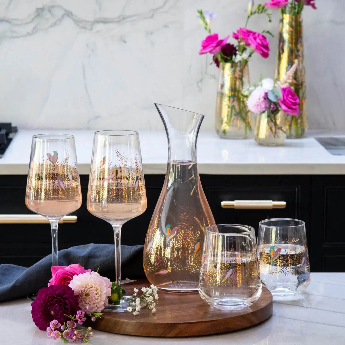 Sara Miller London Chelsea Wine Glasses - Set of 2 Gift Boxed