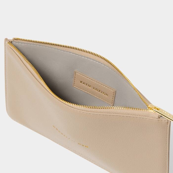 Katie Loxton Sentiment Pouch - Wonderful Mum - Light Taupe