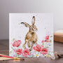 Field of Flowers Hare - Blank Card - Wrendale Designs