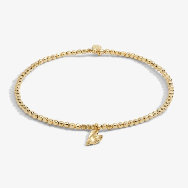Joma Jewellery - Hammered Heart Gold Anklet