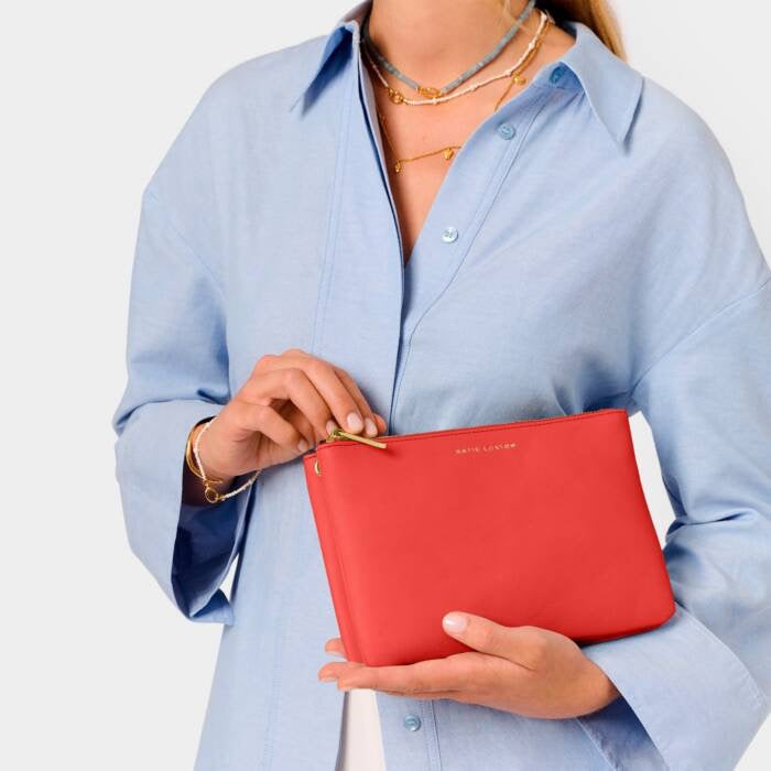 Katie Loxton Duo Pouch - Sunset Coral