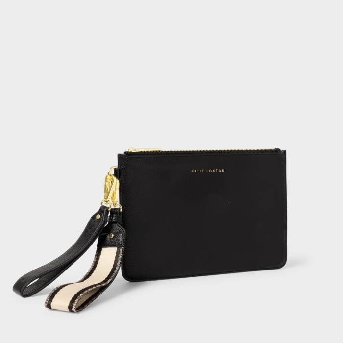 Katie Loxton Hallie Wristlet Pouch - Black (2 Straps)