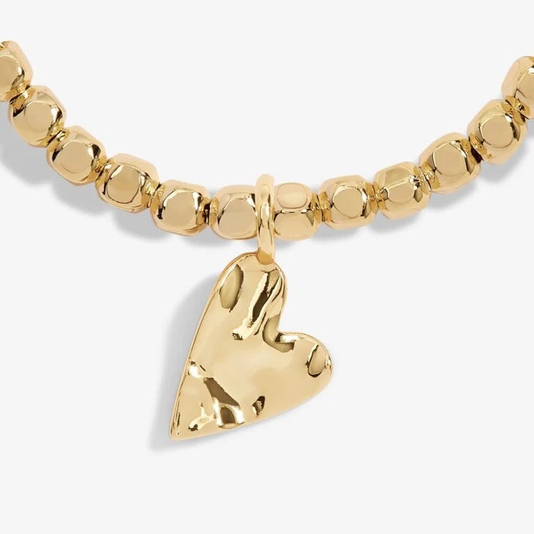 Joma Jewellery - Hammered Heart Gold Anklet