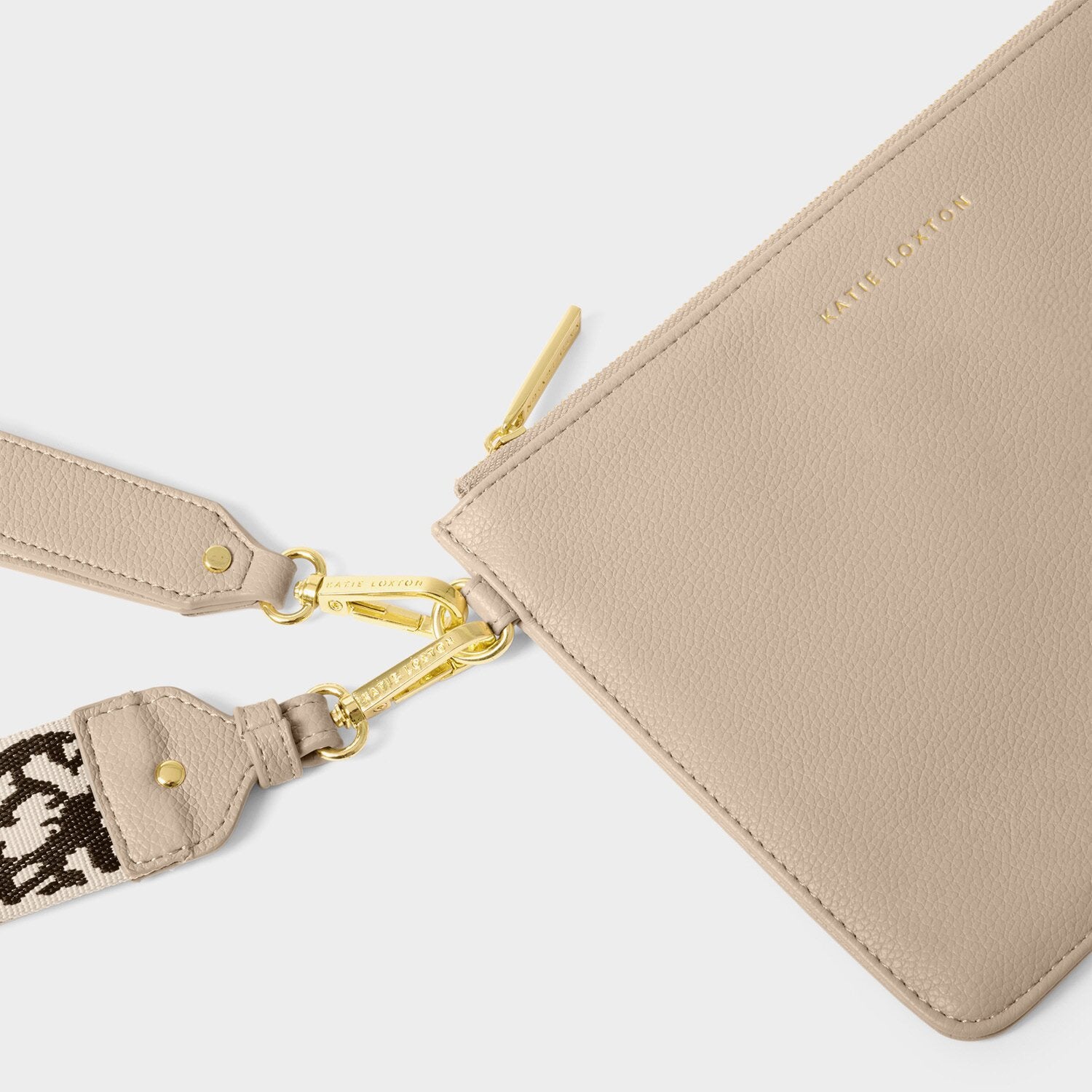 Katie Loxton Hallie Wristlet Pouch - Light Taupe (2 Straps)