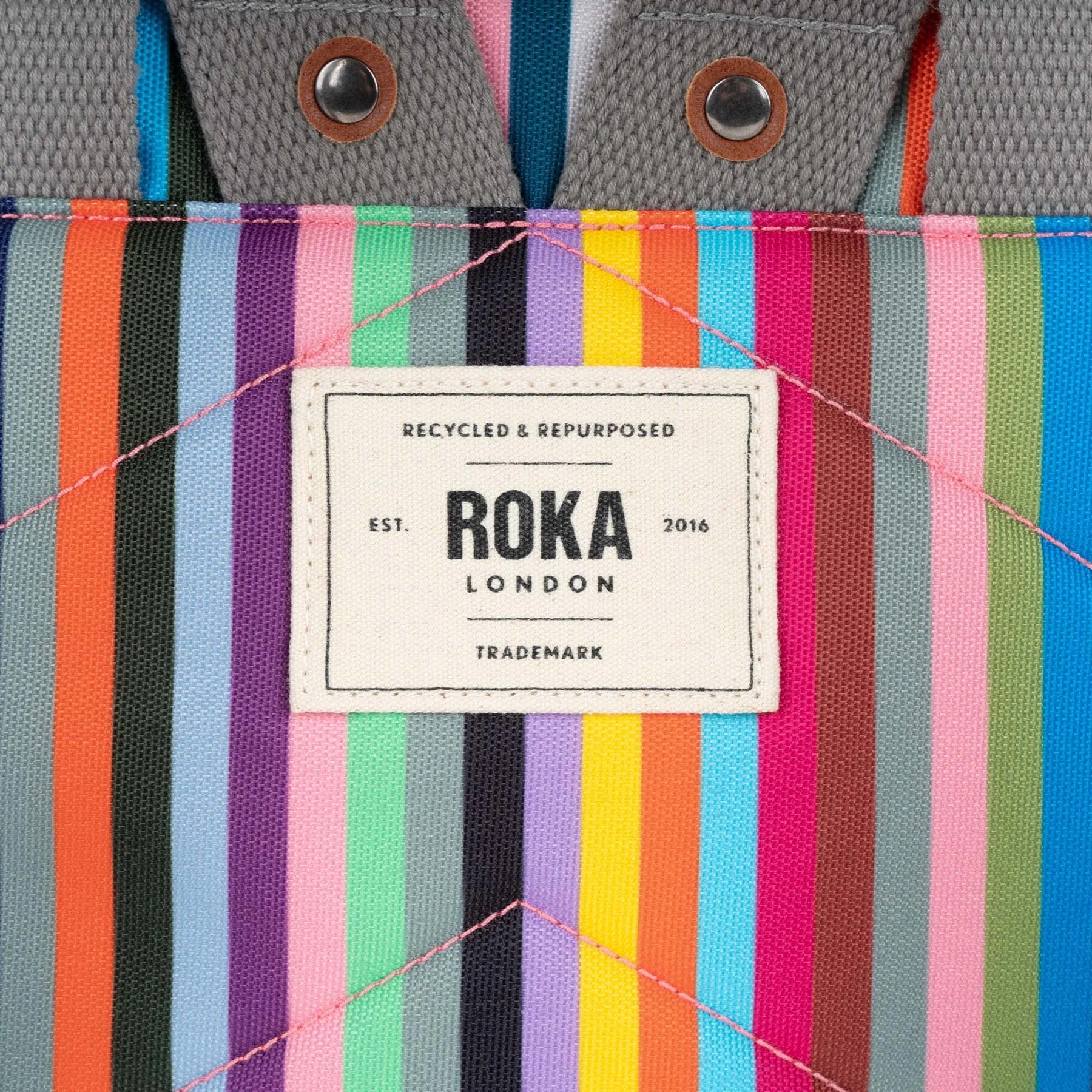 Roka Canfield B Backpack - MEDIUM - Recycled Nylon -Multi Stripe