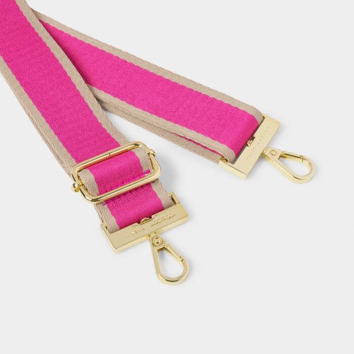 Katie Loxton Canvas Bag Strap - Stripe - Magenta Pink