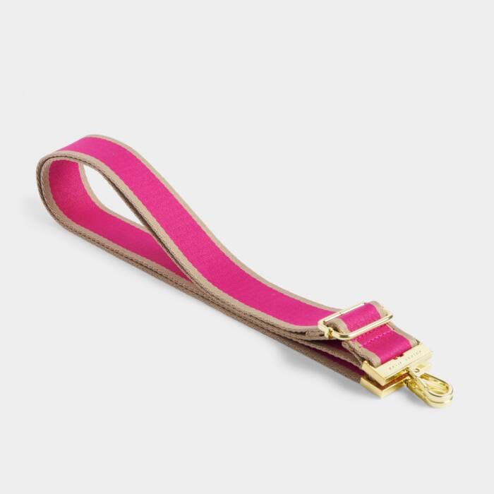 Katie Loxton Canvas Bag Strap - Stripe - Magenta Pink