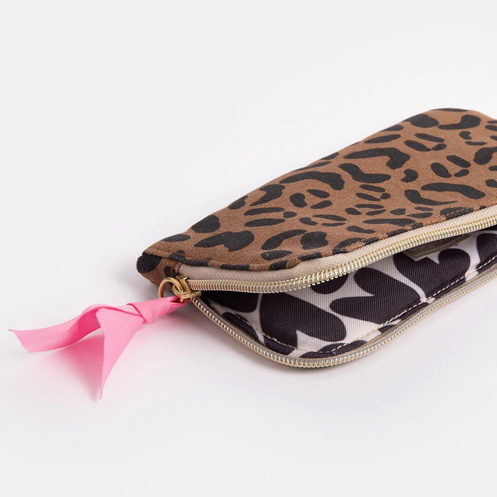 Caroline Gardner Leopard Padded Glasses Case Zip Pouch