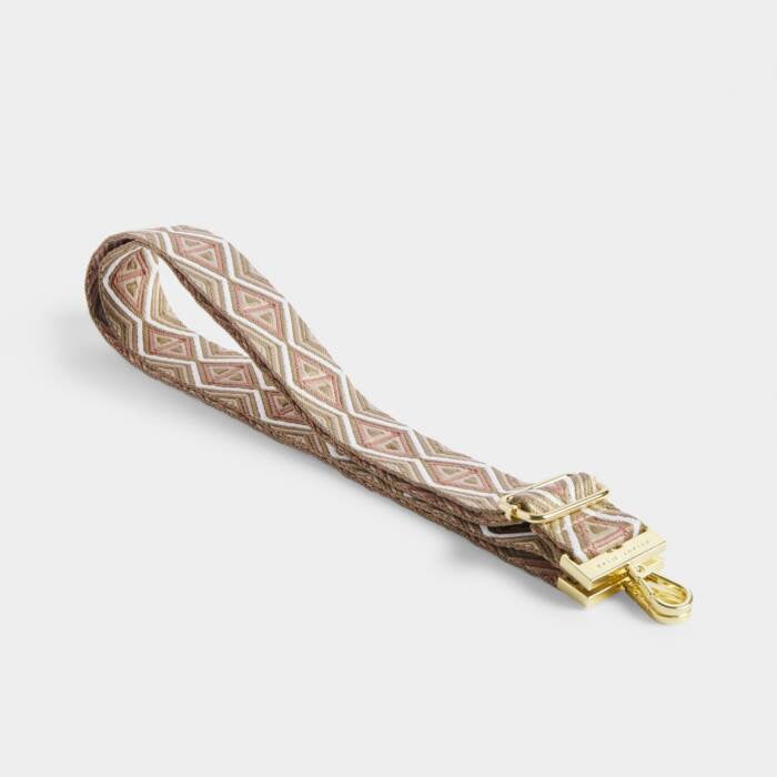 Katie Loxton Canvas Bag Strap - Geometric - Peony Blush