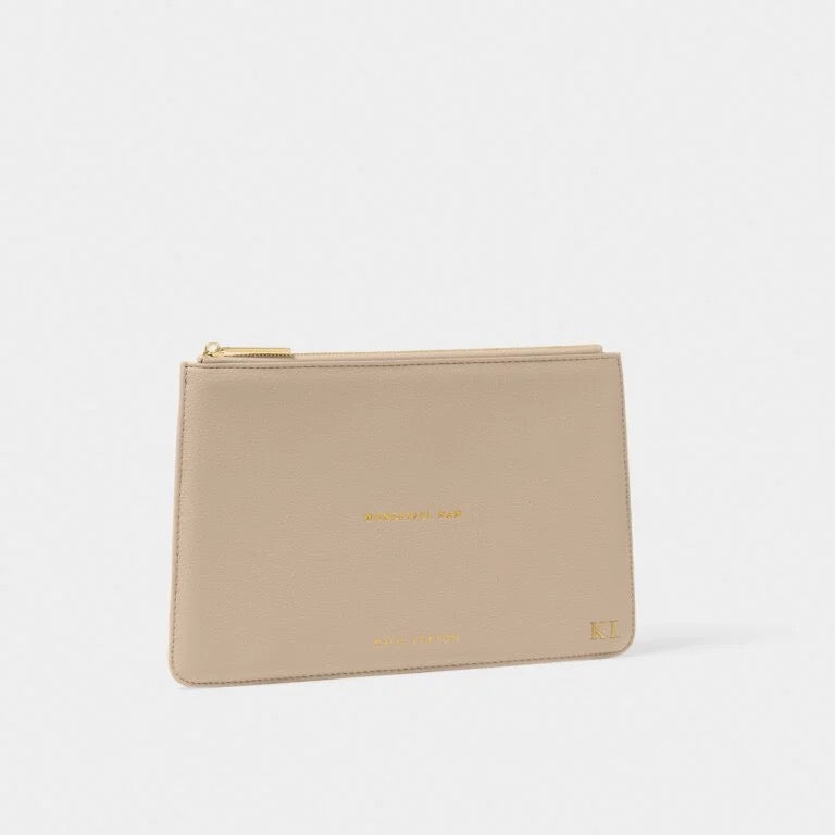 Katie Loxton Sentiment Pouch - Wonderful Nan - Light Taupe