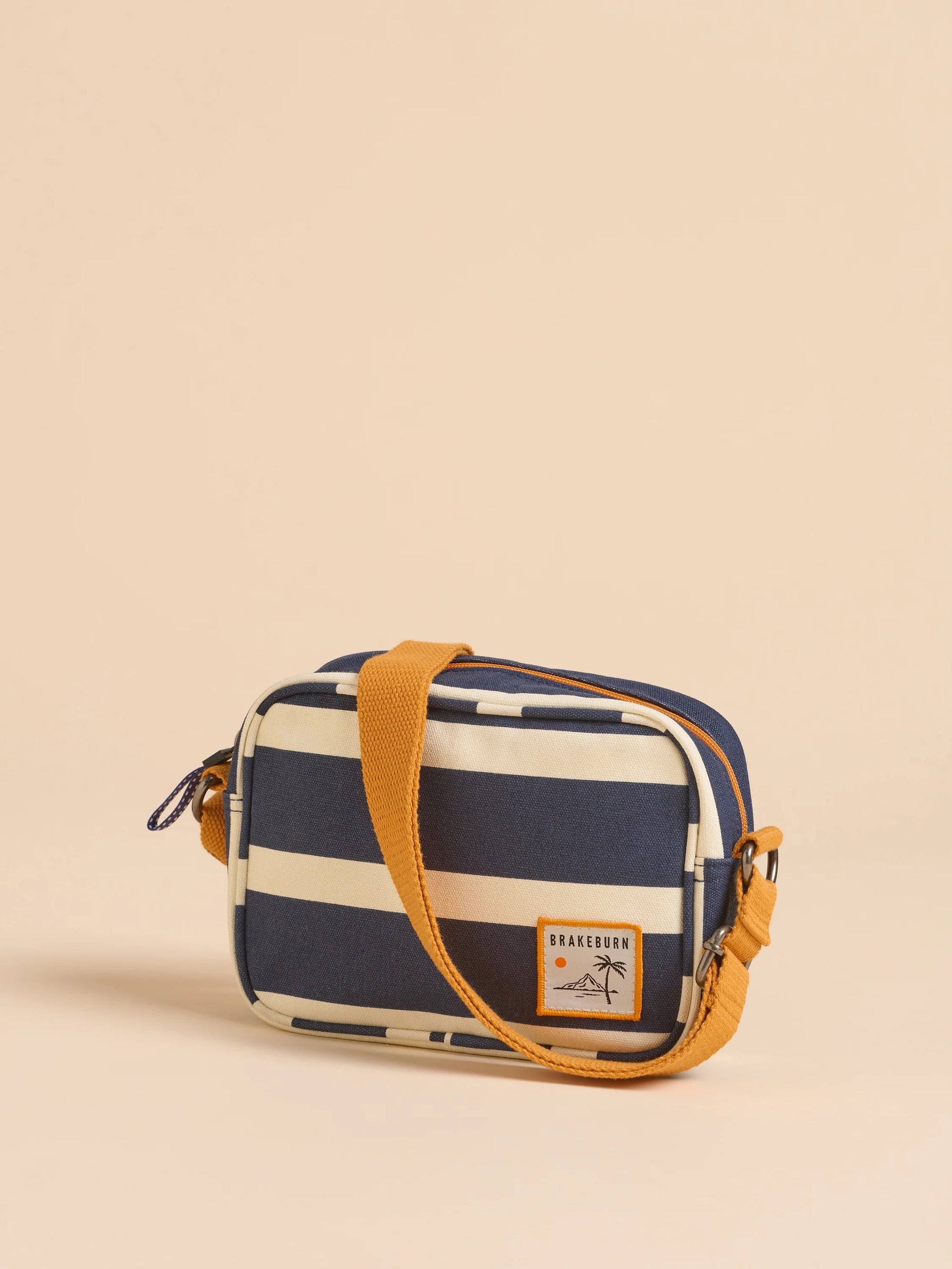 Brakeburn Navy Stripes Harbour Medium Crossbody Bag (landscape)