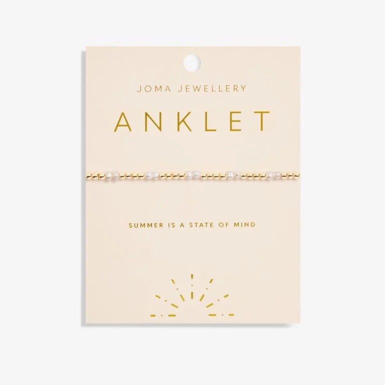 Joma Jewellery - Gold & Pearl Anklet