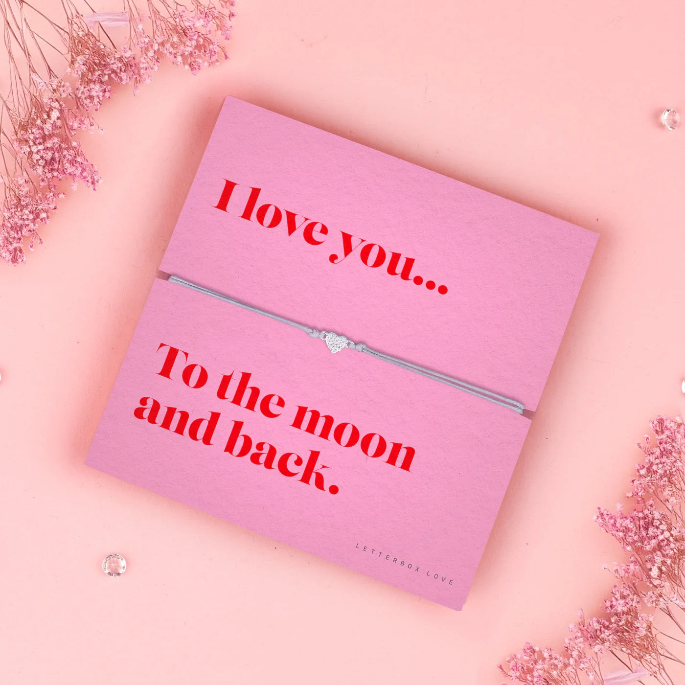 Letterbox Love Sparkly Tiny Heart Charm - I Love You to the Moon & Back