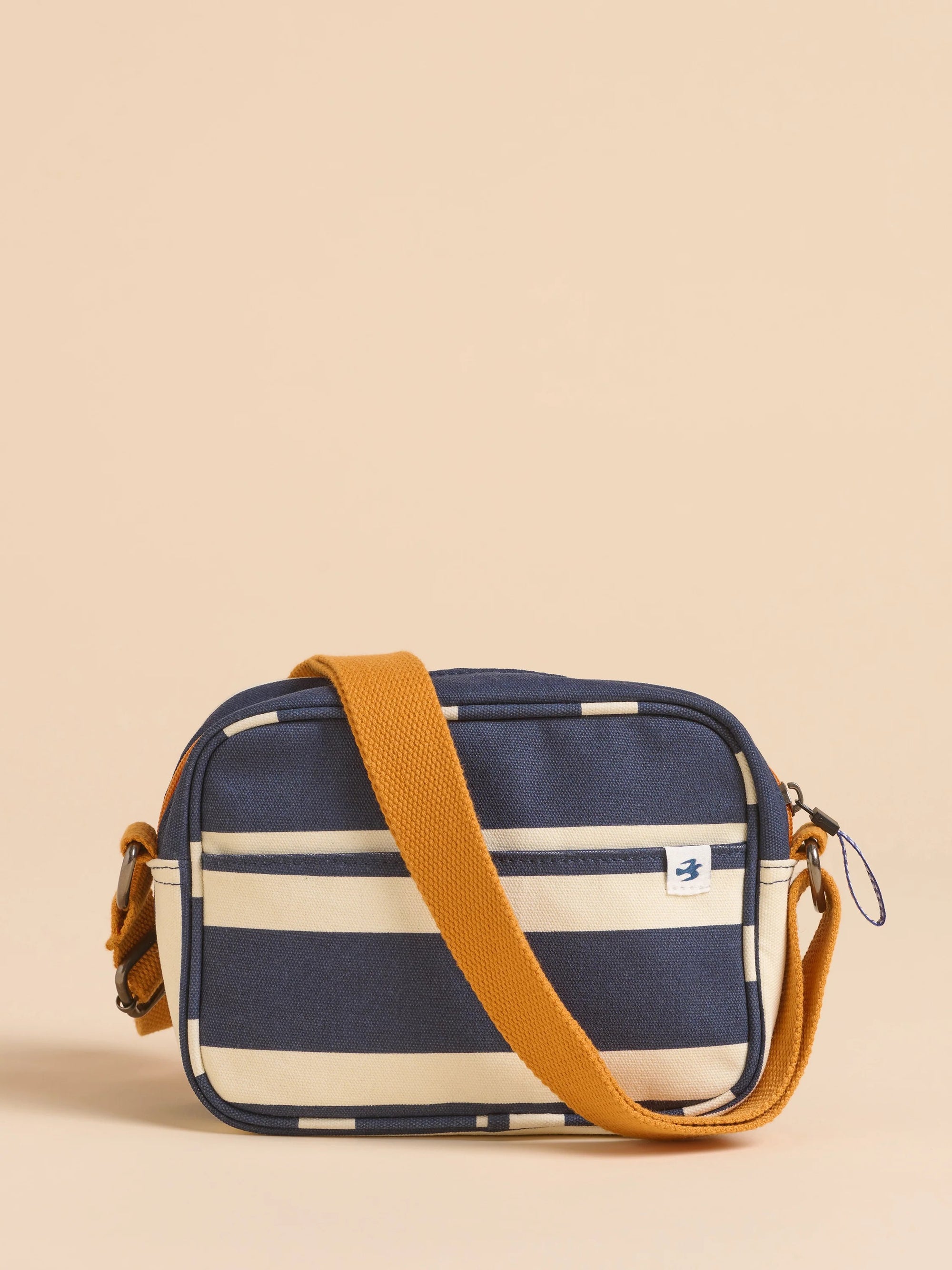 Brakeburn Navy Stripes Harbour Medium Crossbody Bag (landscape)