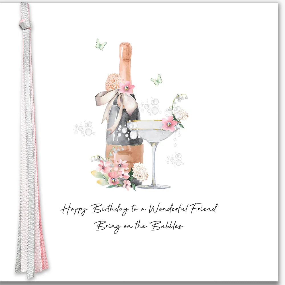 Five Dollar Shake - Wonderful Friend Birthday Bring on the Bubbles Champagne Card