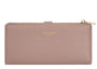 David Jones Faux Pebble Leather Long Slimline Flap Over Zip Purse - Adobe Rose Pink