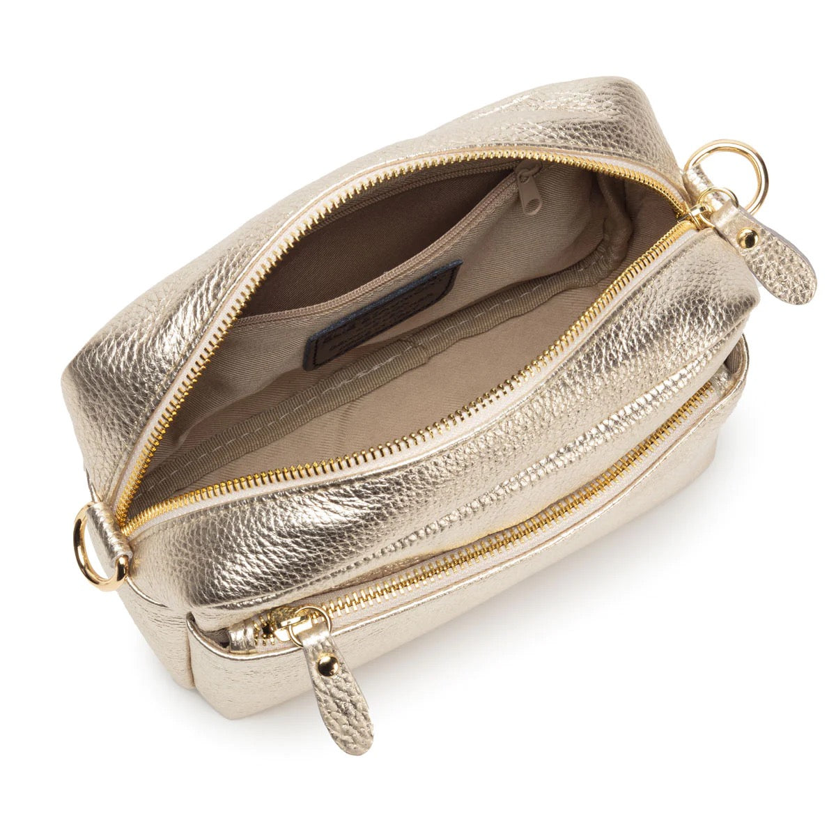 Elie Beaumont Leather Town Crossbody Handbag - Metallic Gold