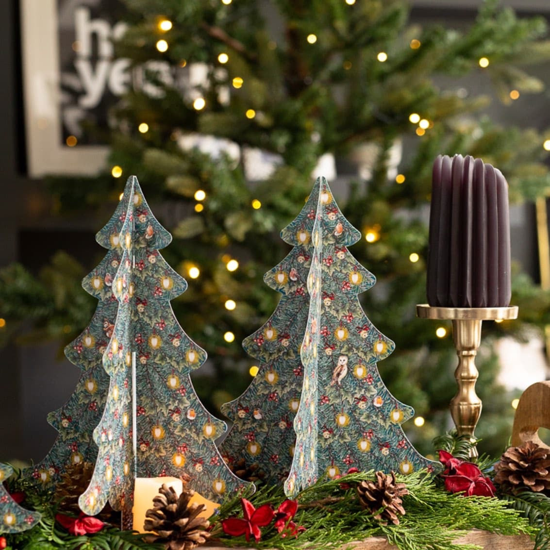 Toasted Crumpet - Set of 4 Christmas Tree Paper Table Decorations
