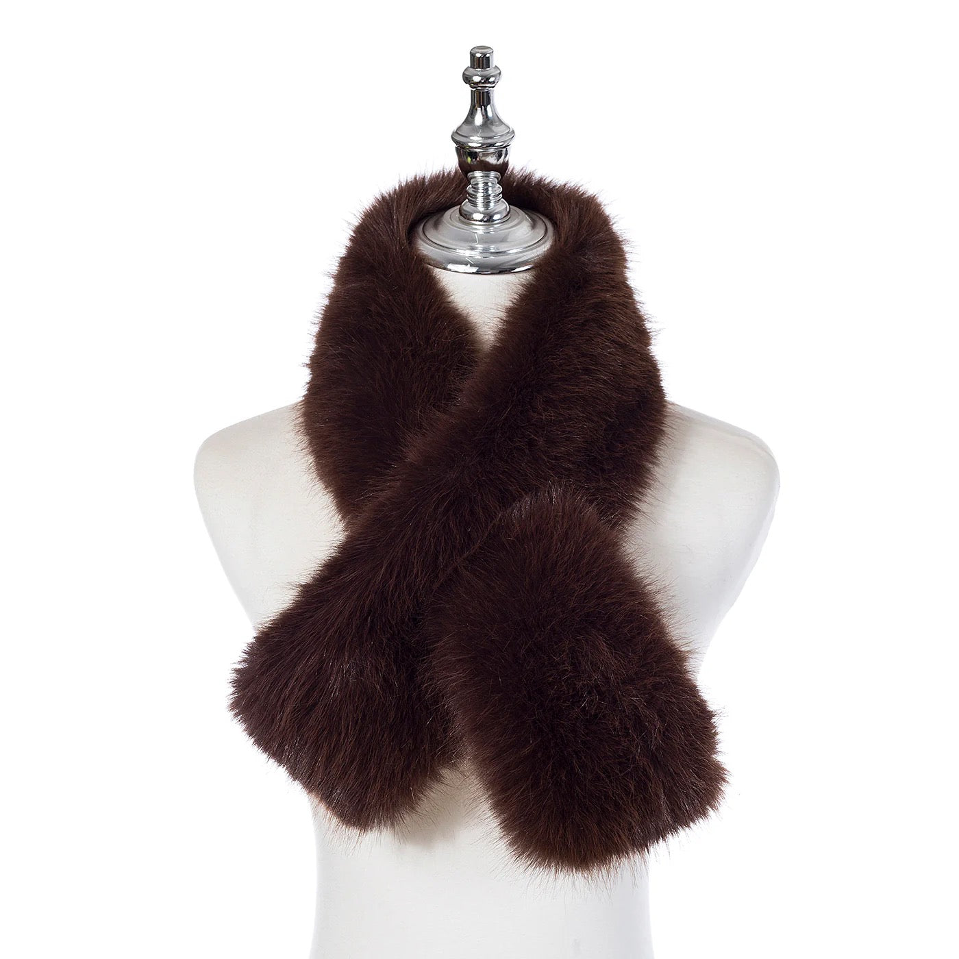 Park Lane Faux Fur Pull Through Scarf - Cocoa